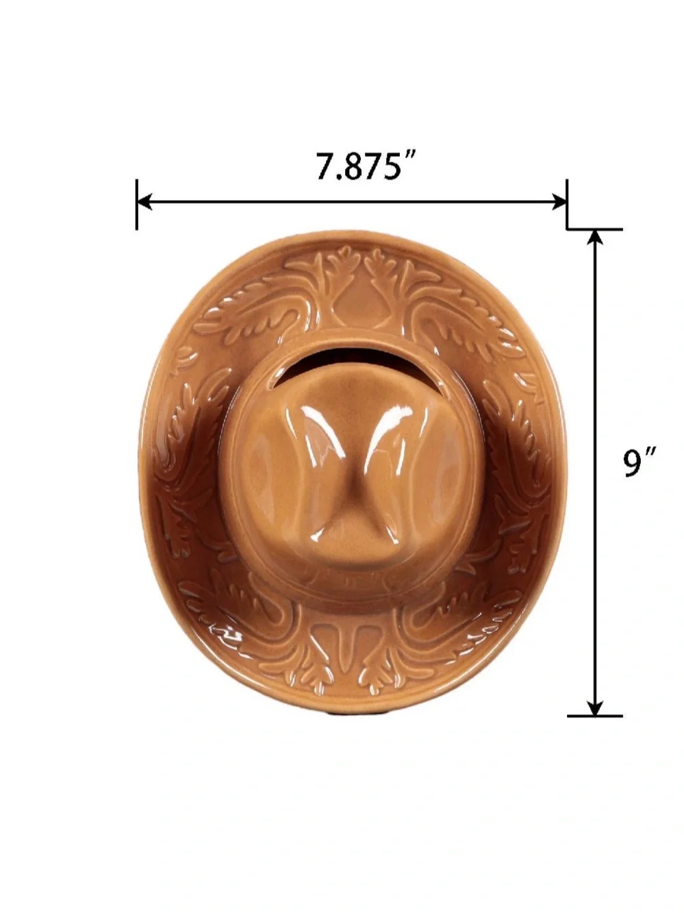 Rust Ceramic Cowboy Hat Wall Vase - Brown Decorative Accent